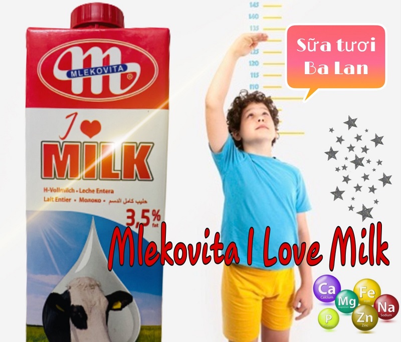 Sữa Mlekovita I Love Milk - Sữa nhập khẩu từ Ba Lan